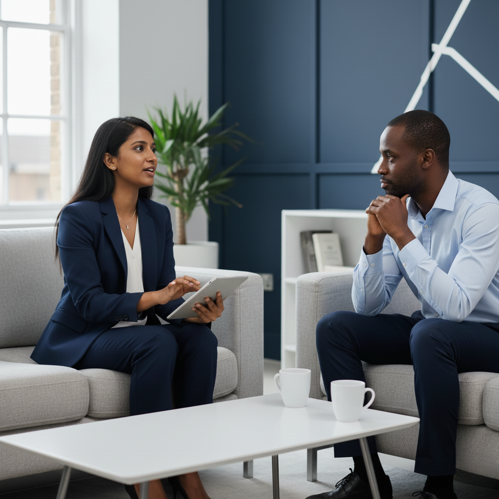 lawyer working on an equal pay claim with a client
