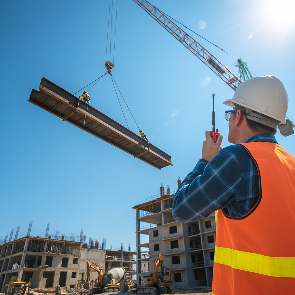 construction worker in unsafe working conditions