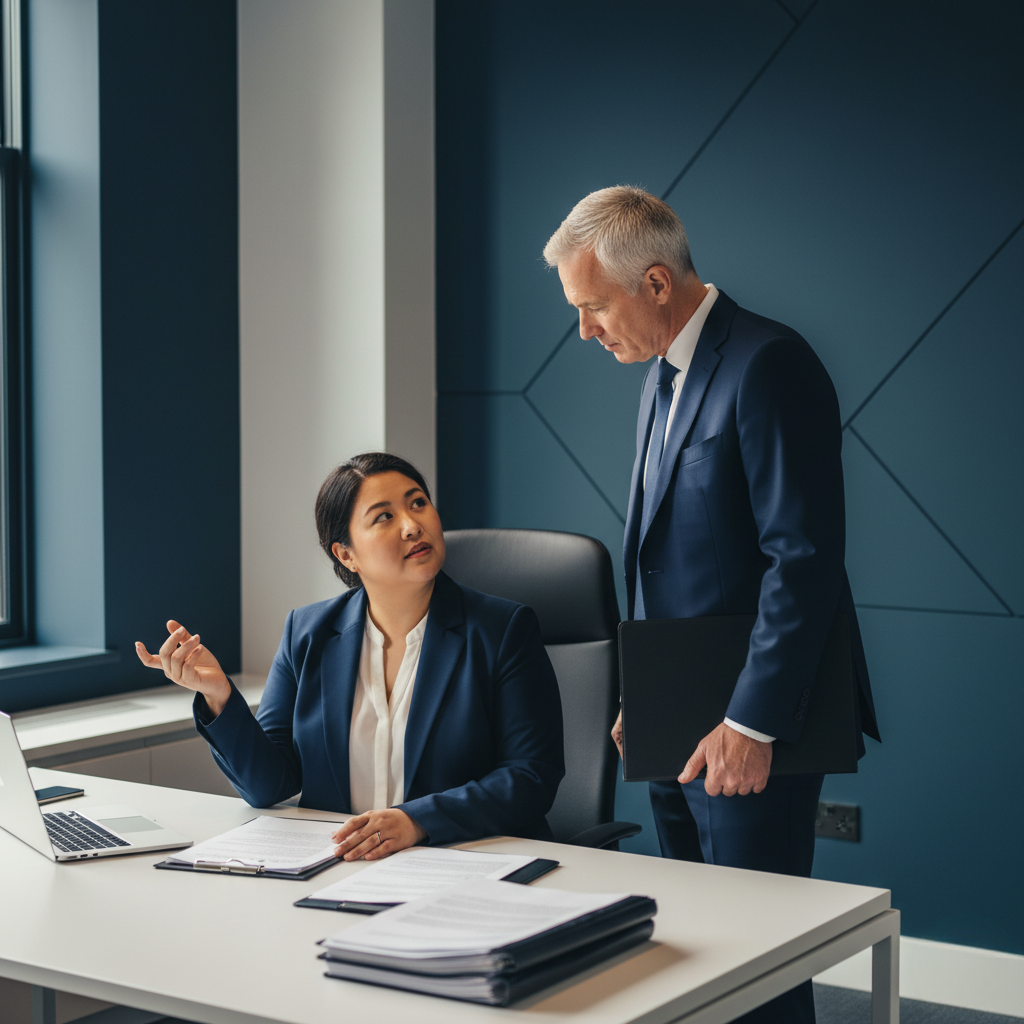 two senior solicitors working on a workplace health and safety case